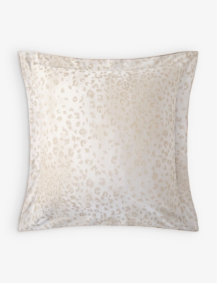 Yves Delorme Beige Tioman Animal-print Organic-cotton Boudoir Pillowcase 30cm X 40cm