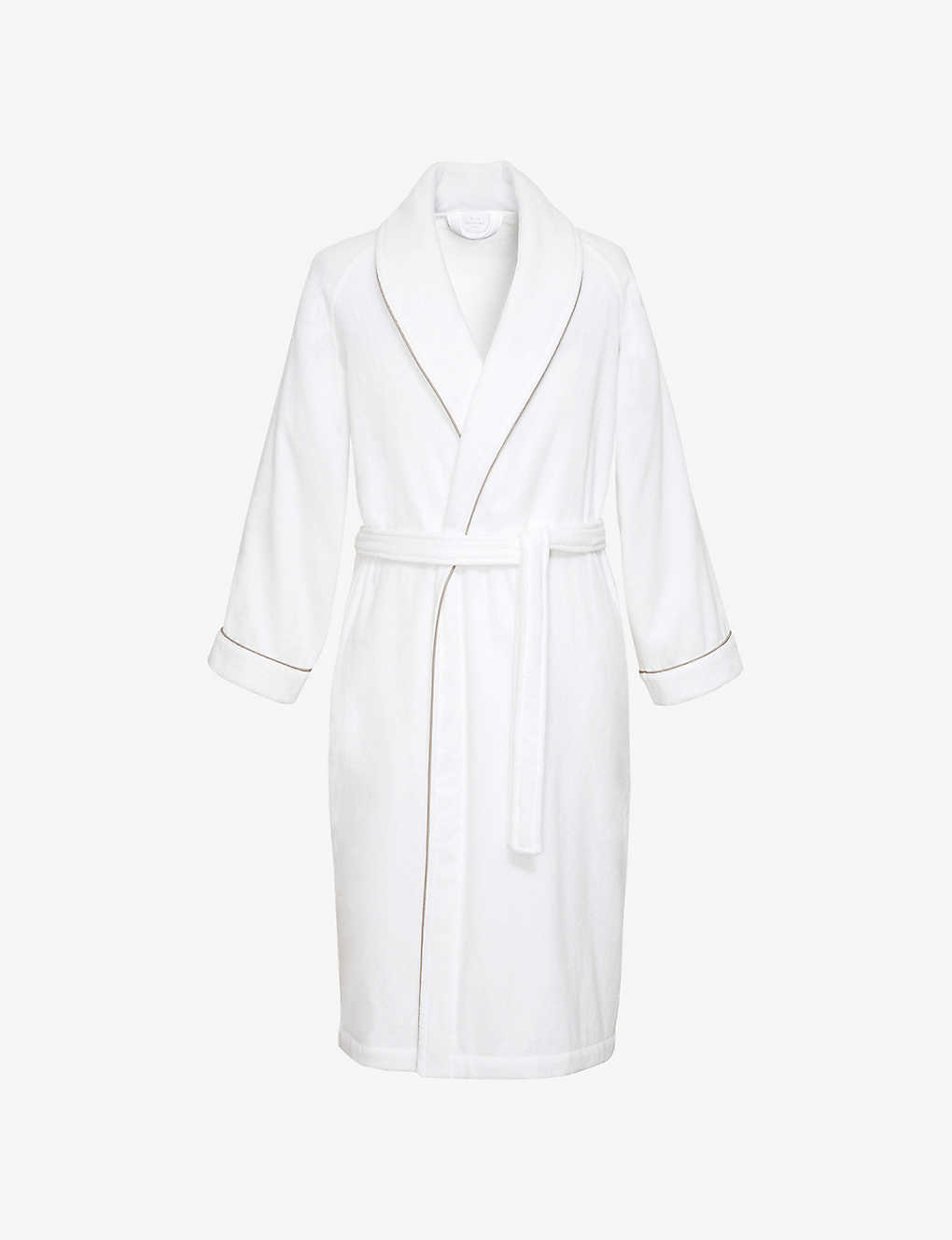 Yves Delorme Womens Pierre Idole Piped-trim Cotton-terry Bath Robe