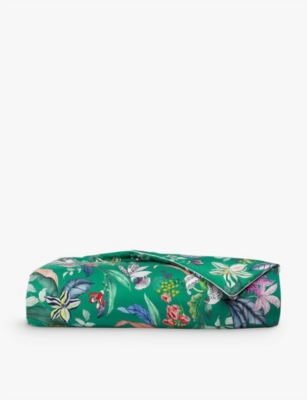 YVES DELORME: Bahamas floral-print silk bed runner