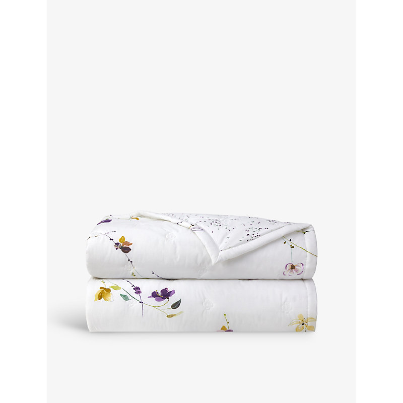 Yves Delorme Multicoloured Saito Double-sided Organic-cotton Bed Cover