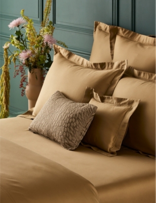 Shop Yves Delorme Bronze Triomphe Quilted Organic Cotton-sateen Bedcover