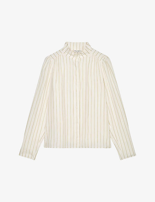 MARC OPOLO: Stripe-print relaxed-fit cotton blouse