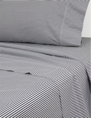 RALPH LAUREN HOME: Shirting Stripe organic-cotton flat sheet