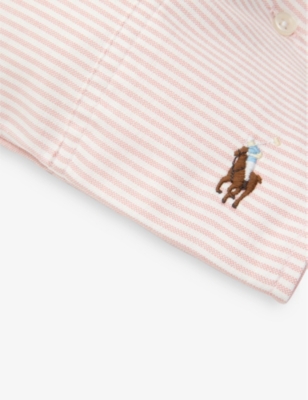 Shop Ralph Lauren Home Rosette Striped Cotton Oxford Pillowcase Set Of Two