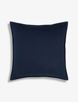 Shop Ralph Lauren Home Navy Cromwell Square Quilted Cotton Pillowcase 65cm X 65cm