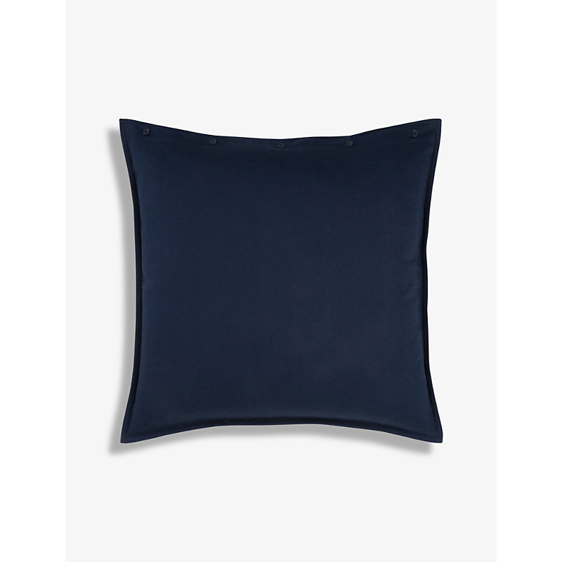 Shop Ralph Lauren Home Navy Cromwell Square Quilted Cotton Pillowcase 65cm X 65cm