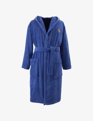 RALPH LAUREN HOME - Player logo-embroidered cotton bathrobe | Selfridges.com