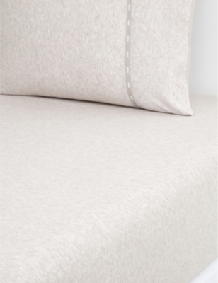 Hugo Boss Boss Natural Sense Marble-effect Cotton-jersey Blend Fitted Sheet