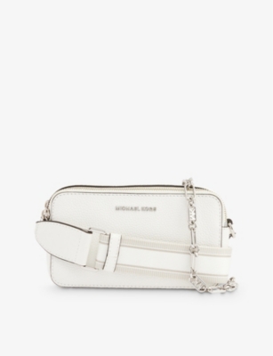 MICHAEL KORS: Michael bag in grained laminated leather - Silver