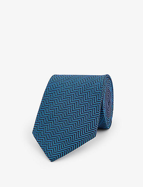 MISSONI: Zigzag-pattern silk tie