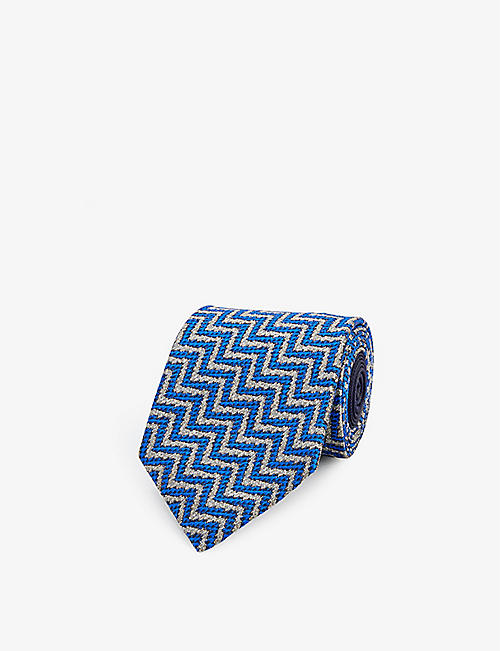 MISSONI: Waves zigzag-pattern silk tie