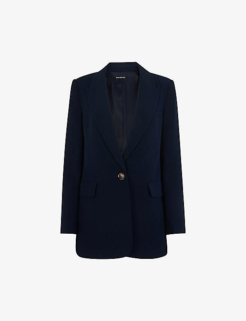 WHISTLES: Single-breasted peak-lapel recycled-polyester blend blazer