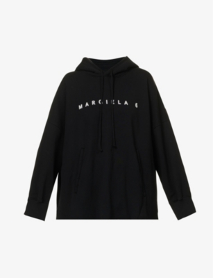 MM6 MAISON MARGIELA: Logo-print relaxed-fit cotton-jersey hoody