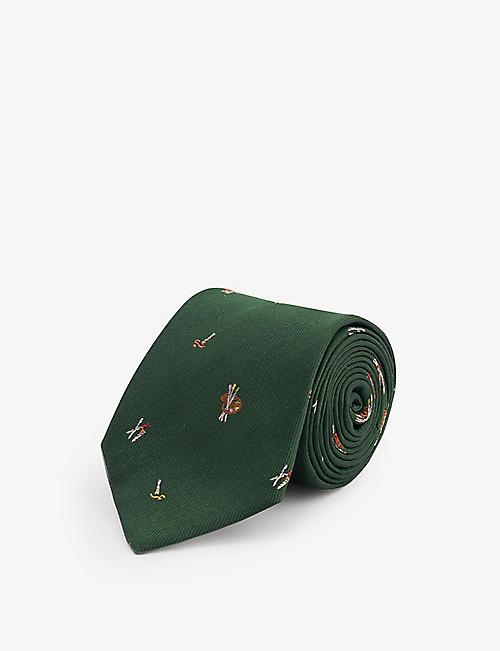 PAUL SMITH: Paint palette embroidered silk tie