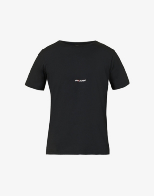 SAINT LAURENT - Logo-print crewneck cotton-jersey T-shirt | Selfridges.com