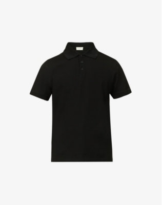 SAINT LAURENT: Logo-embroidered short-sleeved cotton-piqué polo shirt