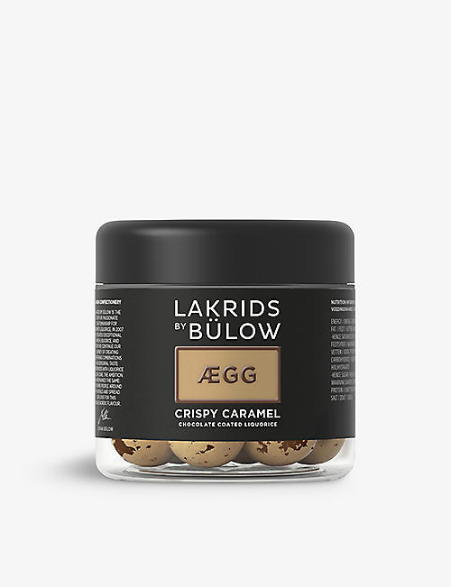 LAKRIDS BY BULOW: Crispy caramel chocolate coated liquorice eggs 125g