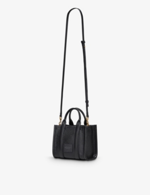 Shop Marc Jacobs The Leather Mini Tote Bag In Black