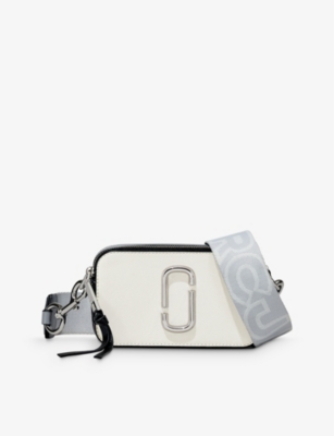 Marc Jacobs Snapshot in black leather and printed strap Multiple