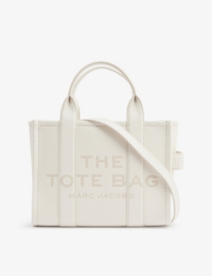 Shop Marc Jacobs Women's Cotton/silver The Leather Small Tote Bag