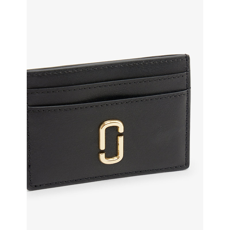 Shop Marc Jacobs Women's Black Branded Leather Cardholder