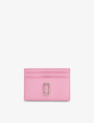 MARC JACOBS MARC JACOBS WOMENS CANDY PINK BRAND-PLAQUE SLIP-POCKET LEATHER CARD HOLDER,65239941
