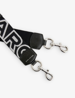Shop Marc Jacobs Womens Black/silver Logo-print Woven Bag Strap