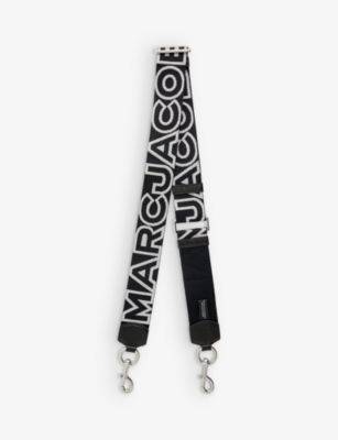Marc Jacobs Womens Black/silver Logo-print Woven Bag Strap