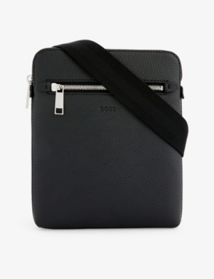 Hugo Boss Boss Mens Black Crosstown Leather Cross-body Bag