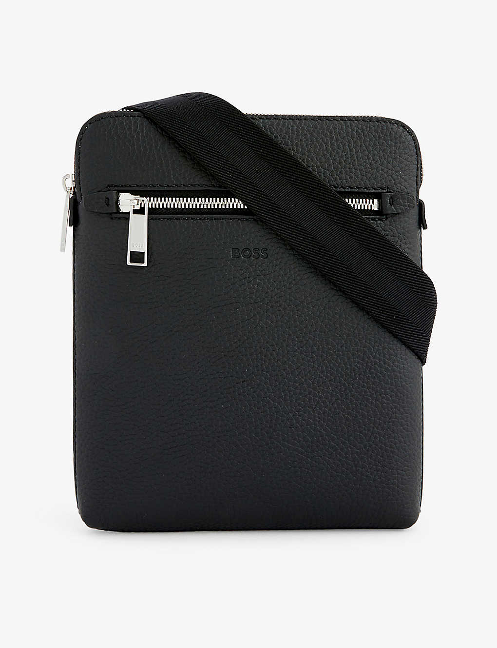 Hugo Boss Boss Mens Black Crosstown Leather Cross-body Bag