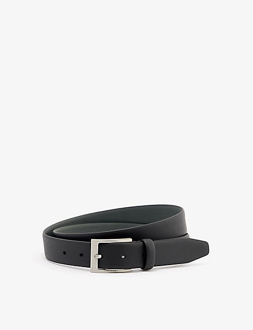 BOSS: Brondon debossed-logo leather belt