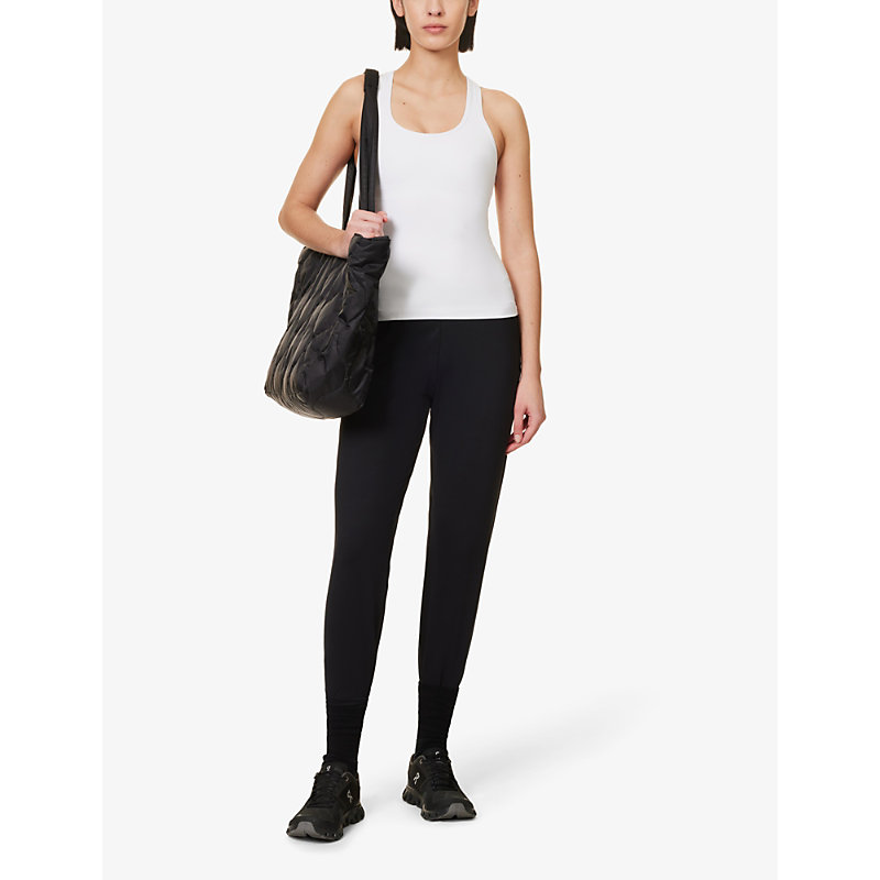 Shop Splits59 Women's Black Airweight Tapered-leg Mid-rise Stretch-woven Jogging Bottoms