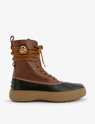 Moncler Genius 8 Moncler Palm Angels Winter Gommino Brown/black Lace Up Boot In Brown