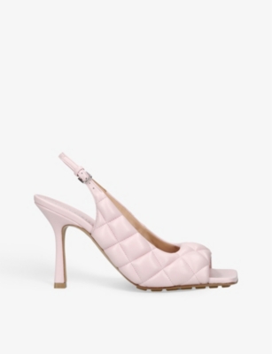 Shop Bottega Veneta Womens Padded Slingback Leather Courts Pi In Pink