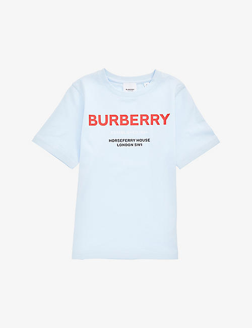 BURBERRY: Cedar logo-print cotton-jersey T-shirt 3-14 years