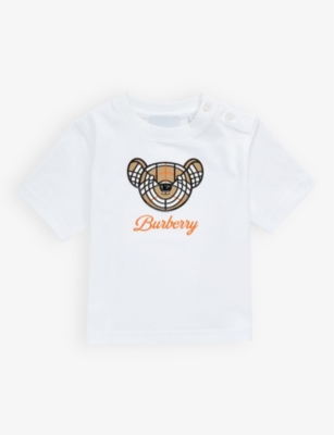BURBERRY BURBERRY WHITE THOMAS BEAR COTTON-JERSEY T-SHIRT 6 MONTHS - 2 YEARS,65247014