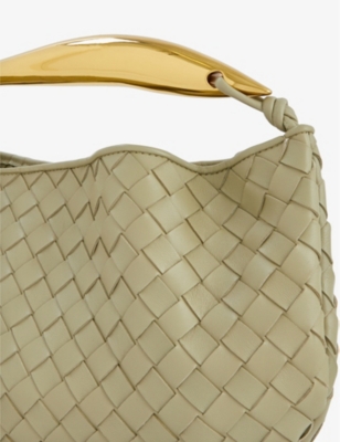 Bottega Veneta Travertine-muse Bra Sardine Intrecciato Leather Top-handle  Bag In Green