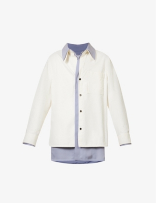 Bottega Veneta Cotton Shirt In Chalk Polar