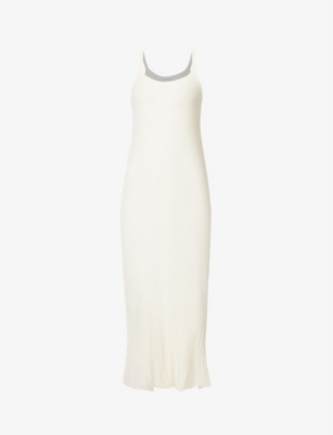 Bottega Veneta Scoop-neck Sleeveless Cotton-blend In Chalk