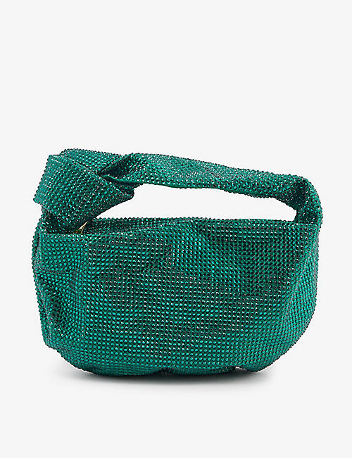 BOTTEGA VENETA: Jodie rhinestone-embellished satin shoulder bag
