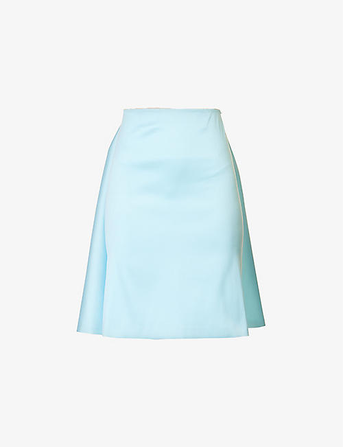 SPORTMAX: Biera pleated-back stretch-woven midi skirt