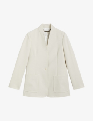 TED BAKER: Ambero single breasted collarless stretch-woven blazer