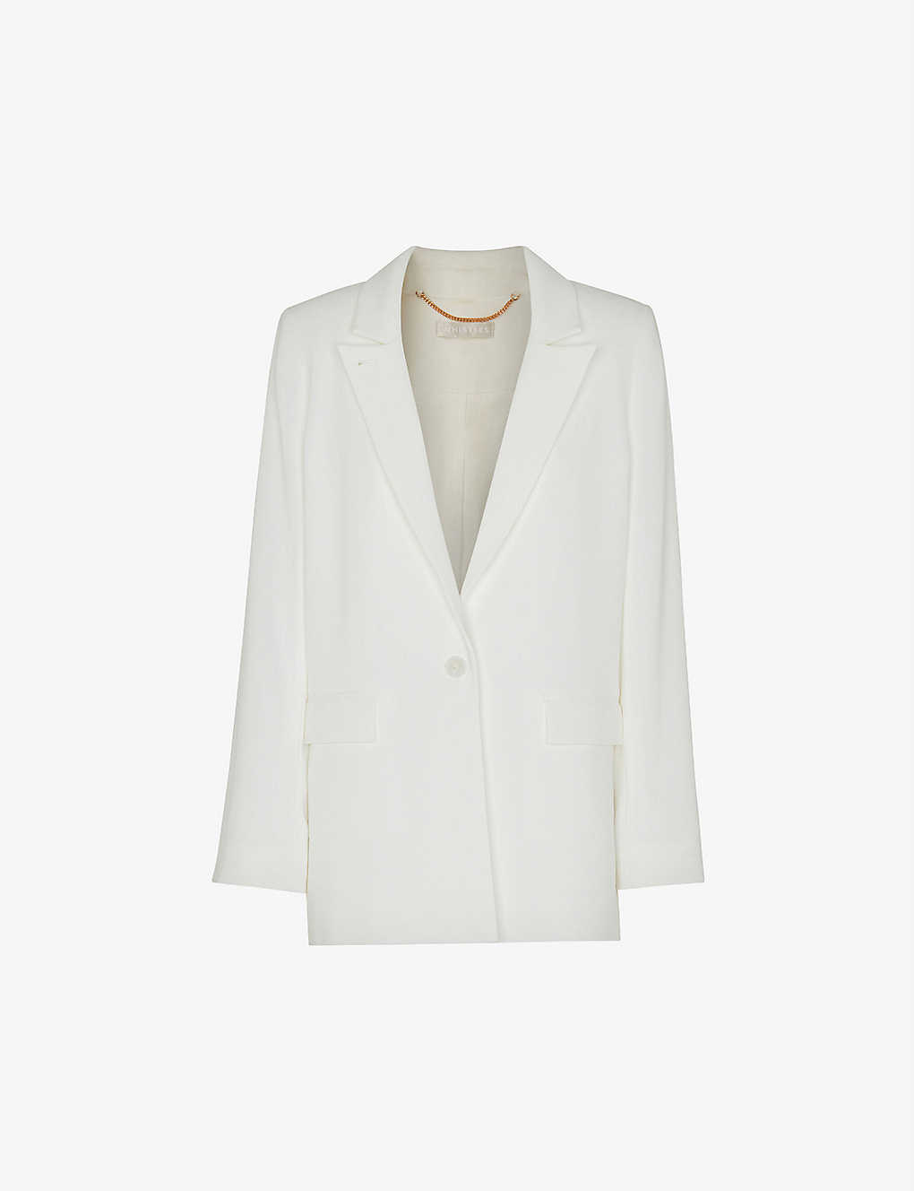 Whistles Womens Ivory Andie Single-breasted Woven Wedding Blazer