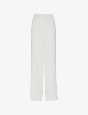 Whistles Womens Ivory Andie Straight-leg High-rise Woven Wedding Trousers