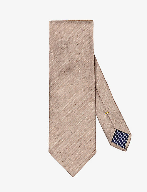 ETON: Textured weave silk and linen-blend tie