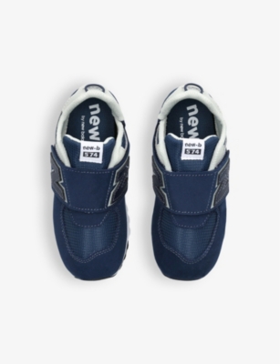 New Balance Vy 574 Classic: Evergreen Suede And Mesh Trainers 2-5 Years Eur 21.5 /5.5 Uk In Navy