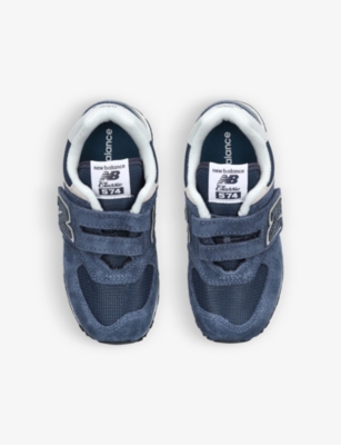 New Balance Vy 574 Classic: Evergreen Suede And Mesh Trainers 6-9 Years Eur 34.5 /2 Uk In Navy