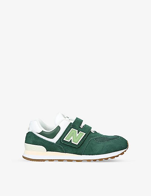 NEW BALANCE: 574 Country Club suede and mesh trainers 6-9 years