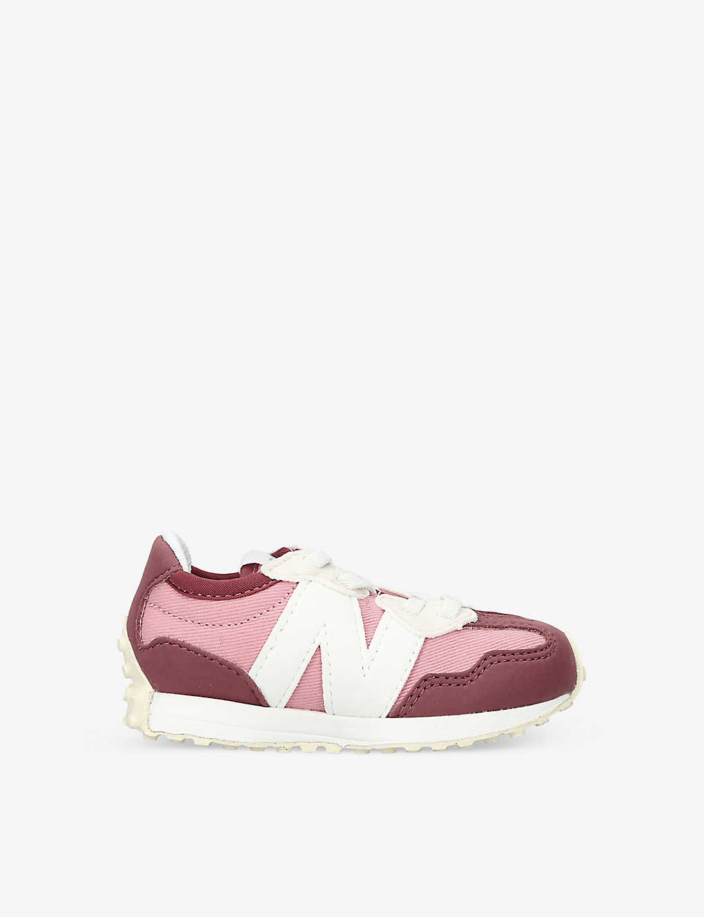 New Balance Girls Pink Kids 327 Brand-patch Suede And Mesh Mid-top Trainers 1-6 Years