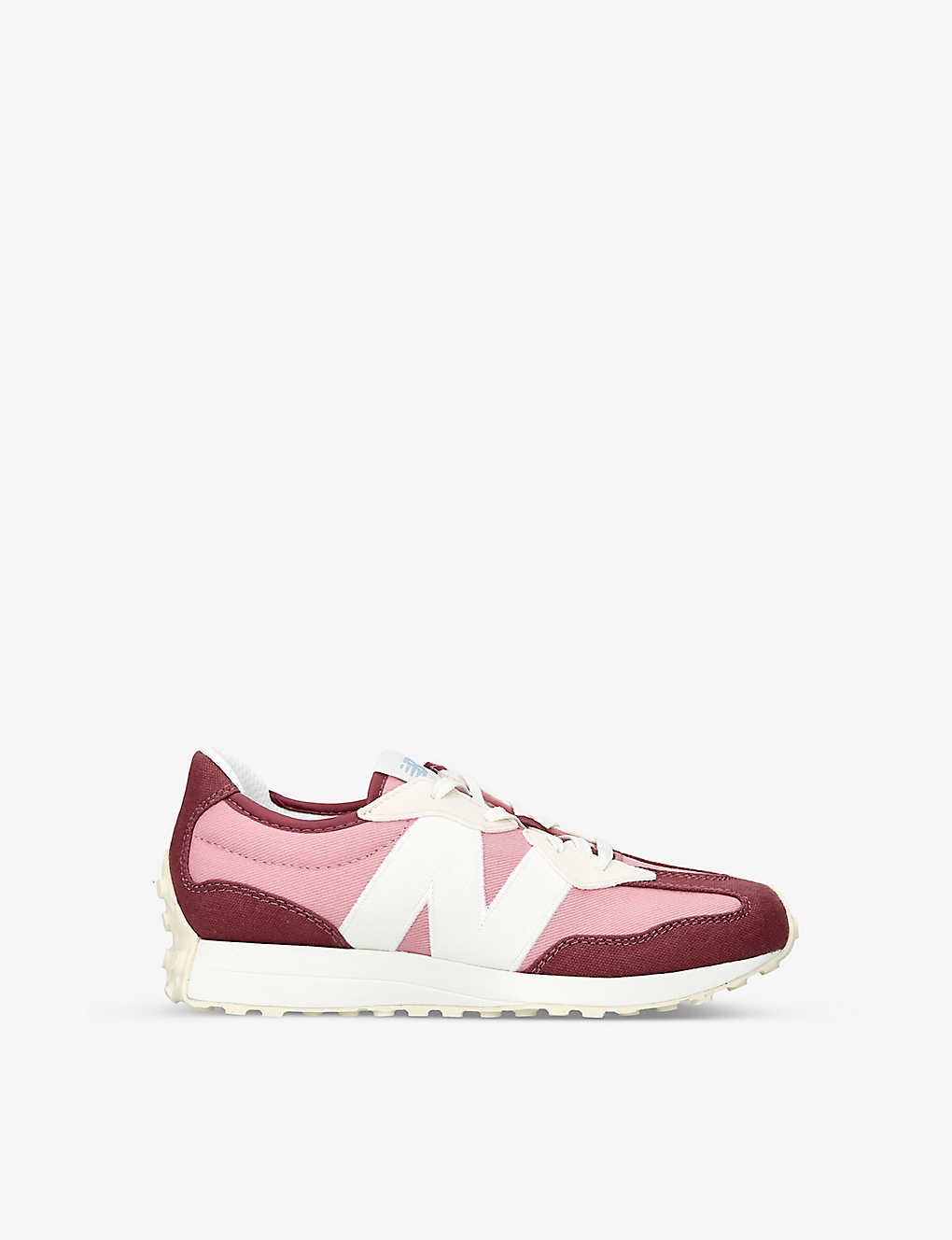 New Balance Girls Pink Kids 327 Brand-patch Suede And Mesh Mid-top Trainers 9-12 Years